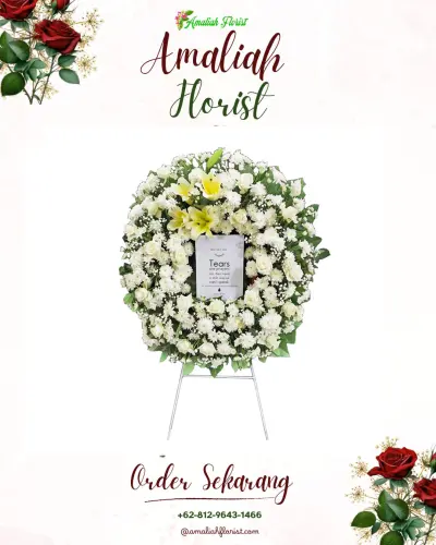 Krans Bunga Duka Cita di Cipayung Datar